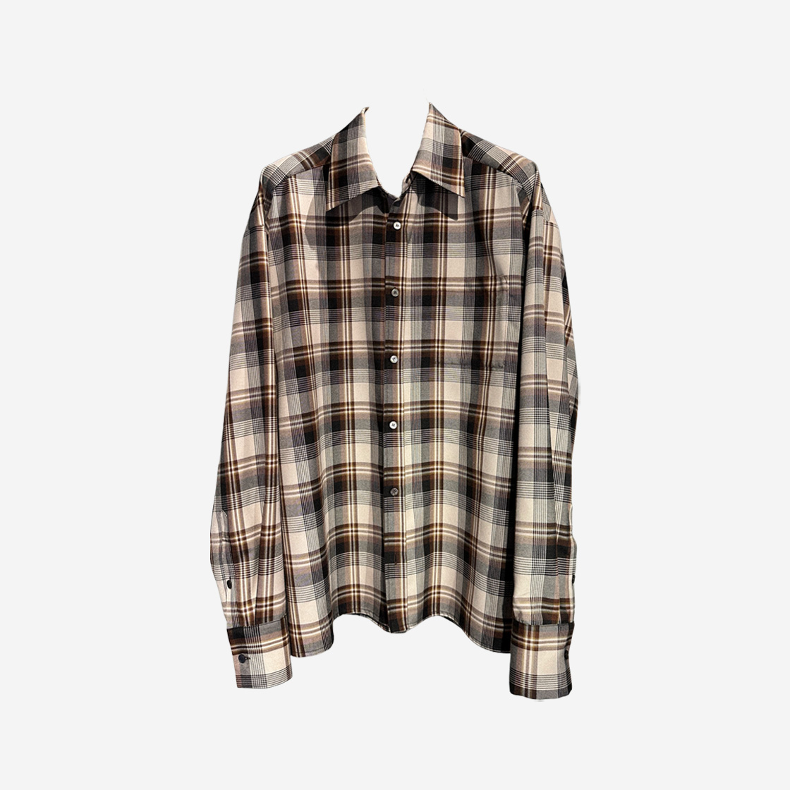 OURPAS2023AW-82 Ourpas 081 Check Shirt Brown Check