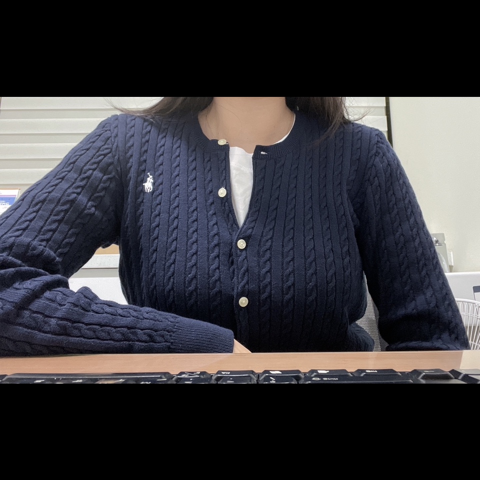 [30% 적립] Polo Ralph Lauren Children Mini Cable Cotton Cardigan Hunter Navy 착용 스타일