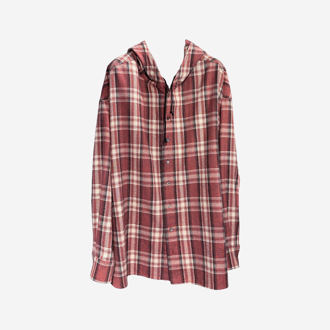 OURPAS2023AW-77 Ourpas 077 Check Hoodie Cherry