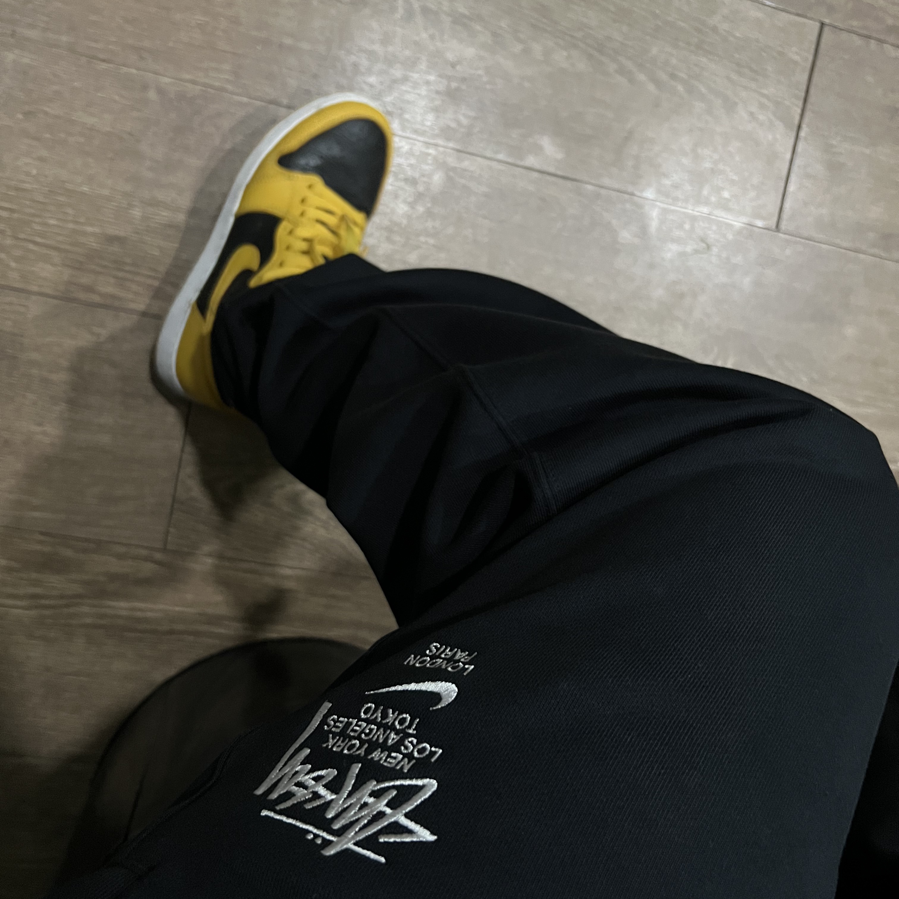 Nike x Stussy NRG ZR Fleece Crewneck Black - US/EU, Nike x Stussy NRG ZR Fleece Pants Black - US/EU 착용 스타일 - 2