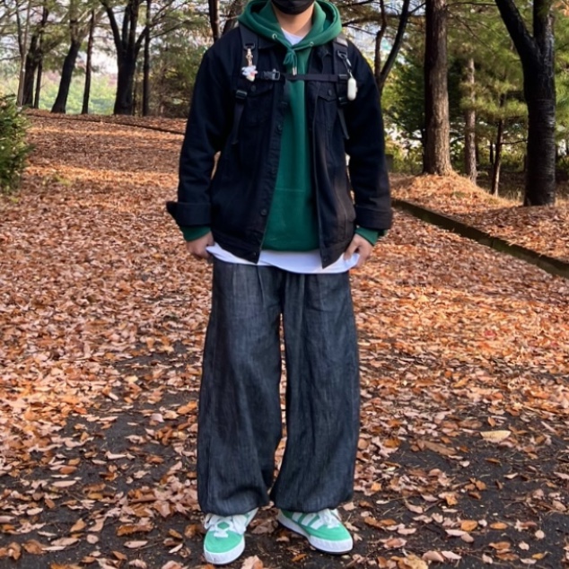 Adidas Adimatic Green 착용 스타일 - 1