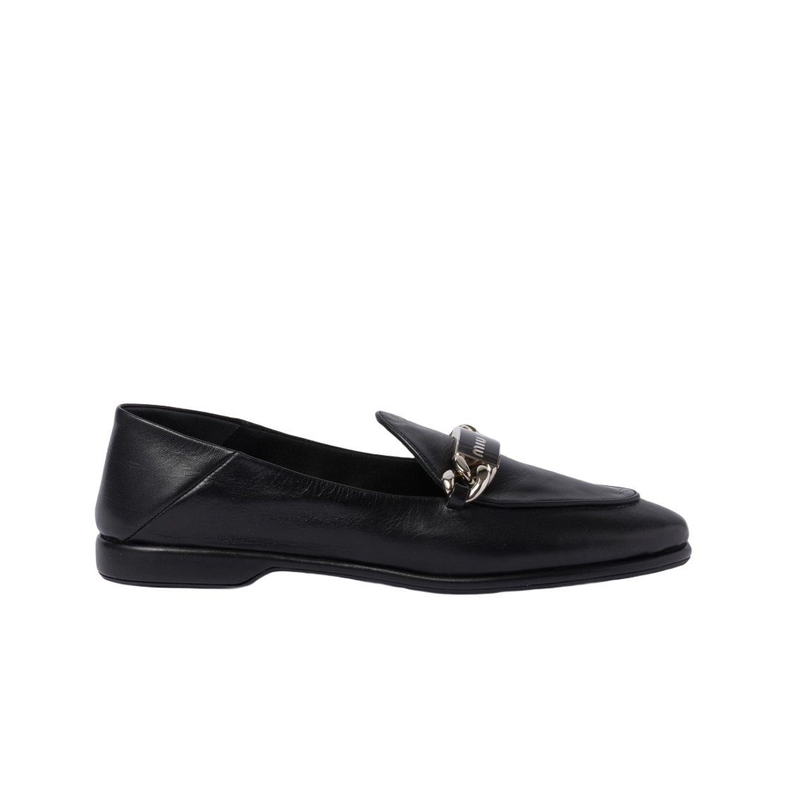 5D866D-011-F0002 (W) Miu Miu Leather Loafers Black