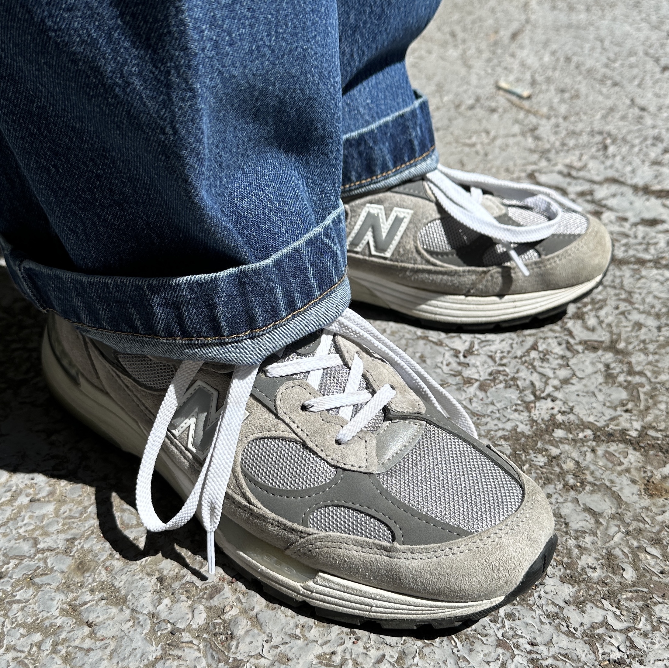 New Balance 992 Made in USA Grey - D Standard 착용 스타일 - 1