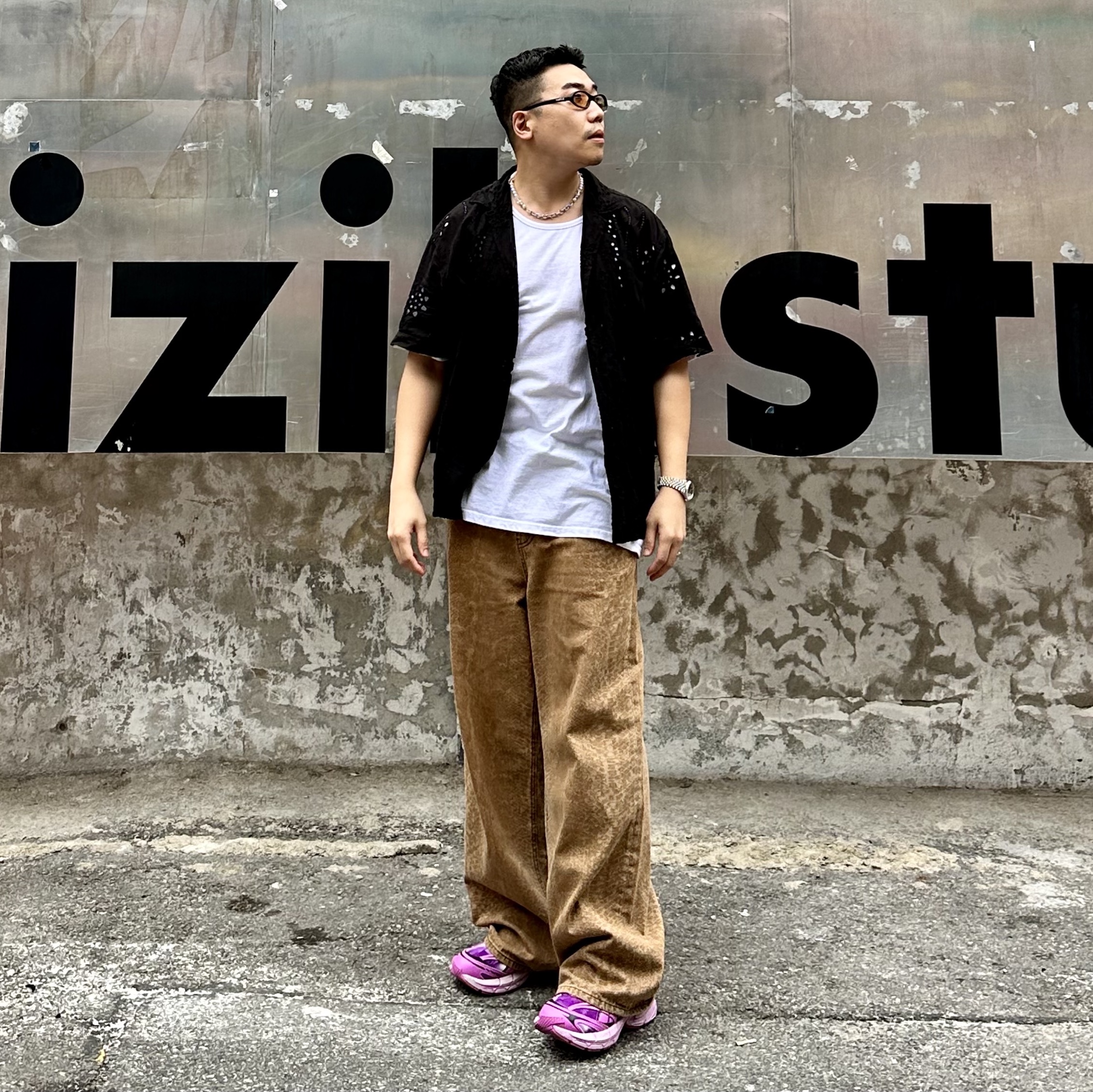 Puma x Pleasures Velophasis Overdyed Grape Wine 착용 스타일