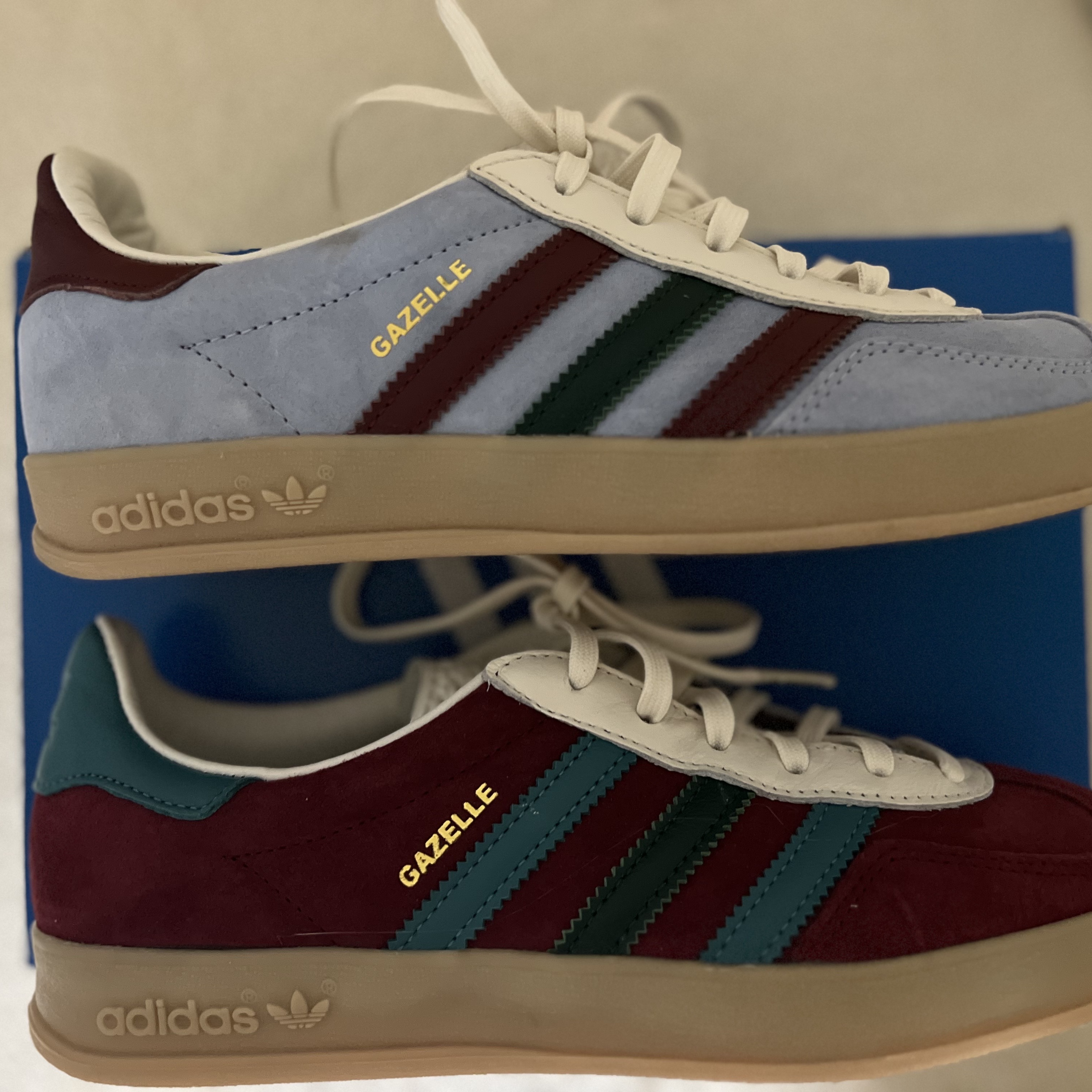 Adidas Gazelle Indoor Collegiate Burgundy Arctic Fuchsia 착용 스타일 - 2