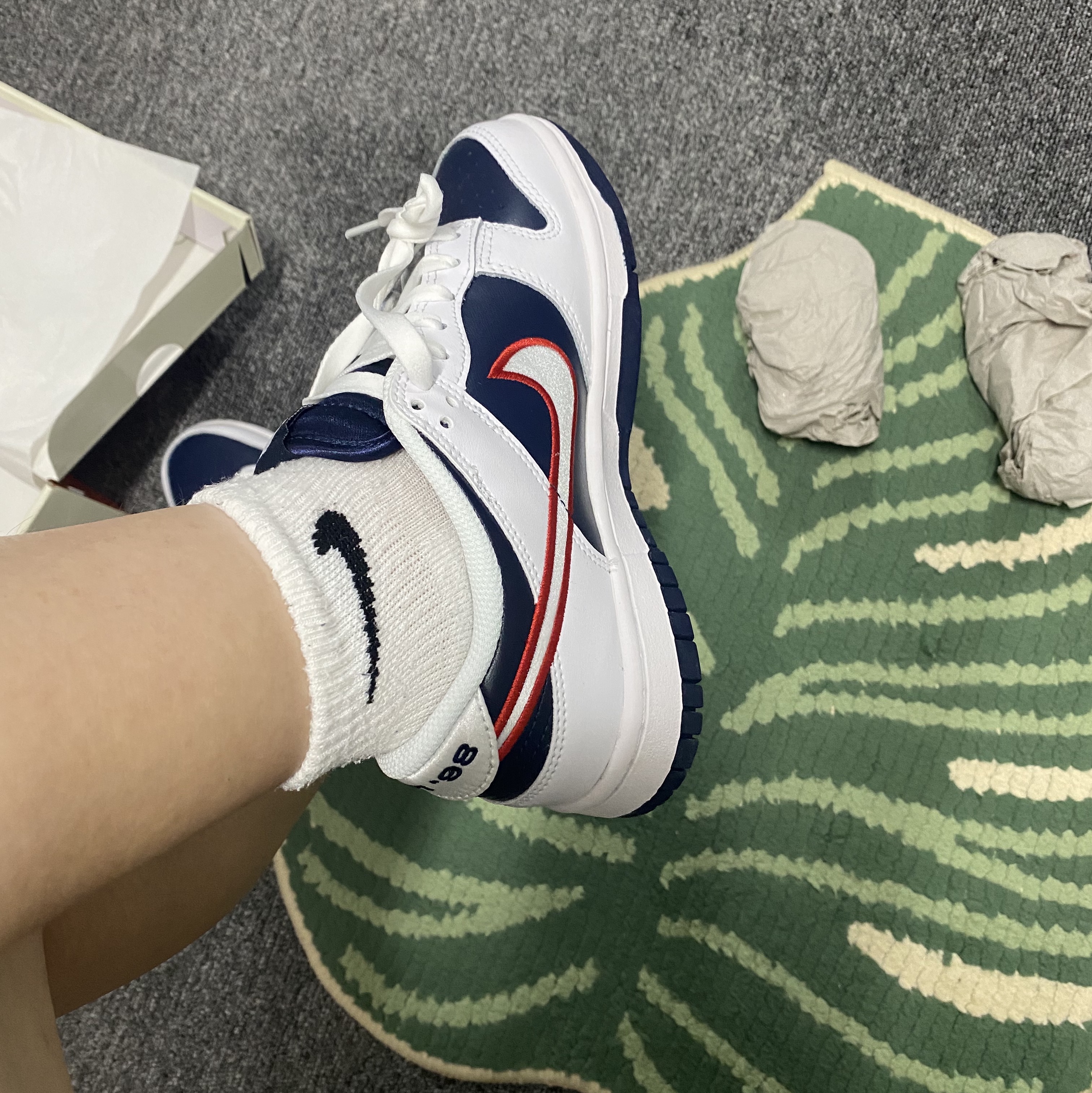 (W) Nike Dunk Low Houston Comets Four-Peat 착용 스타일 - 2