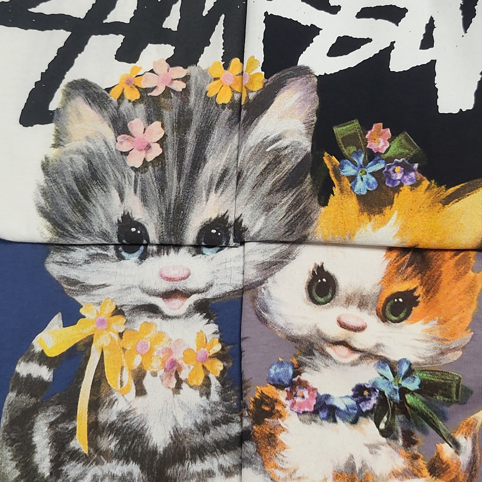 Stussy Kittens T-Shirt Mauve 착용 스타일 - 3