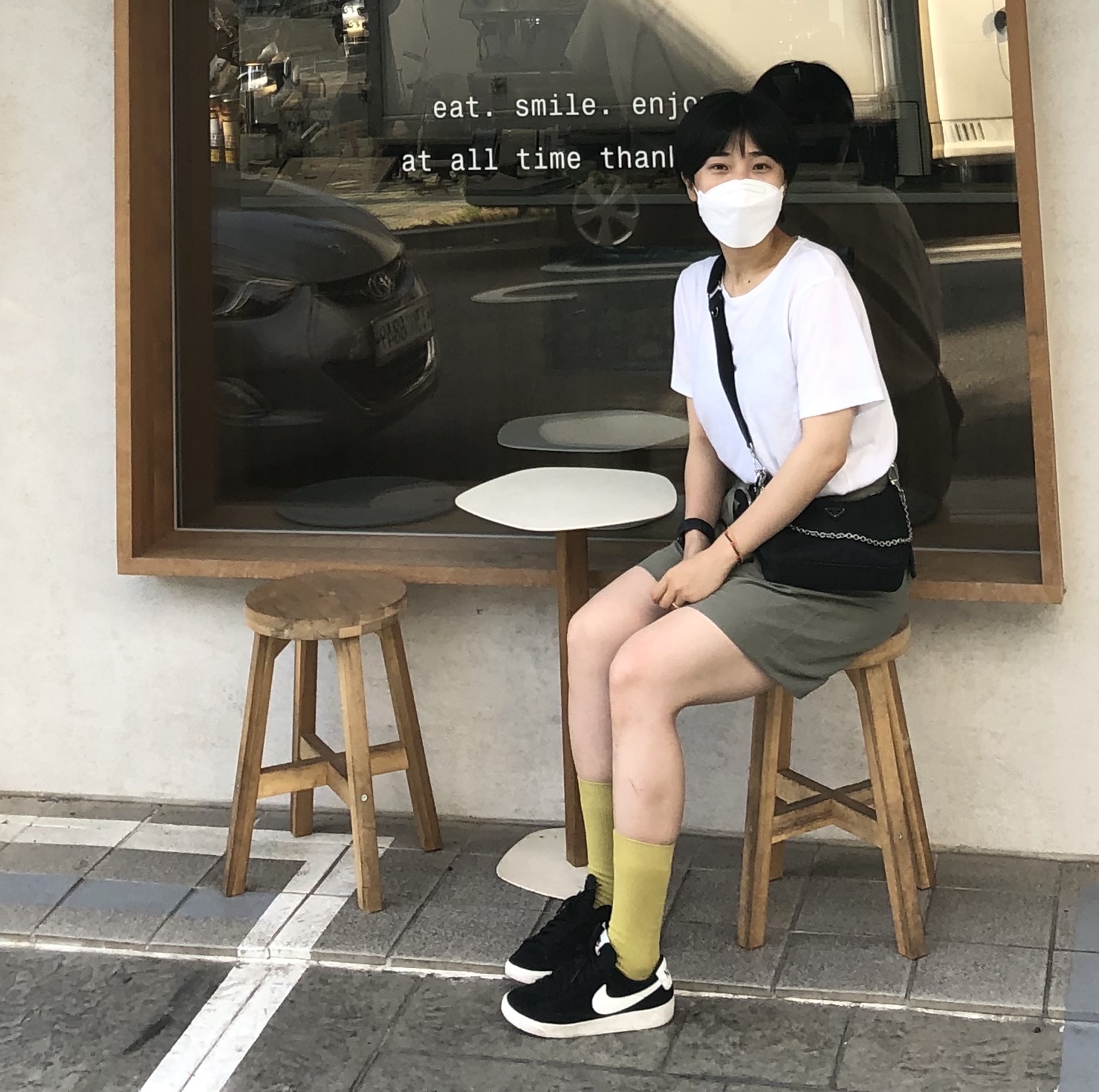 (W) Nike Blazer Low SD Black 착용 스타일 - 1