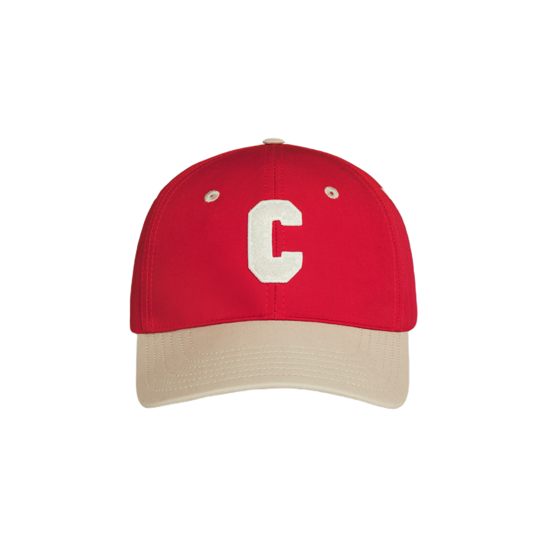 Celine Initial Baseball Cap in Cotton Red Beige 상세 이미지 1