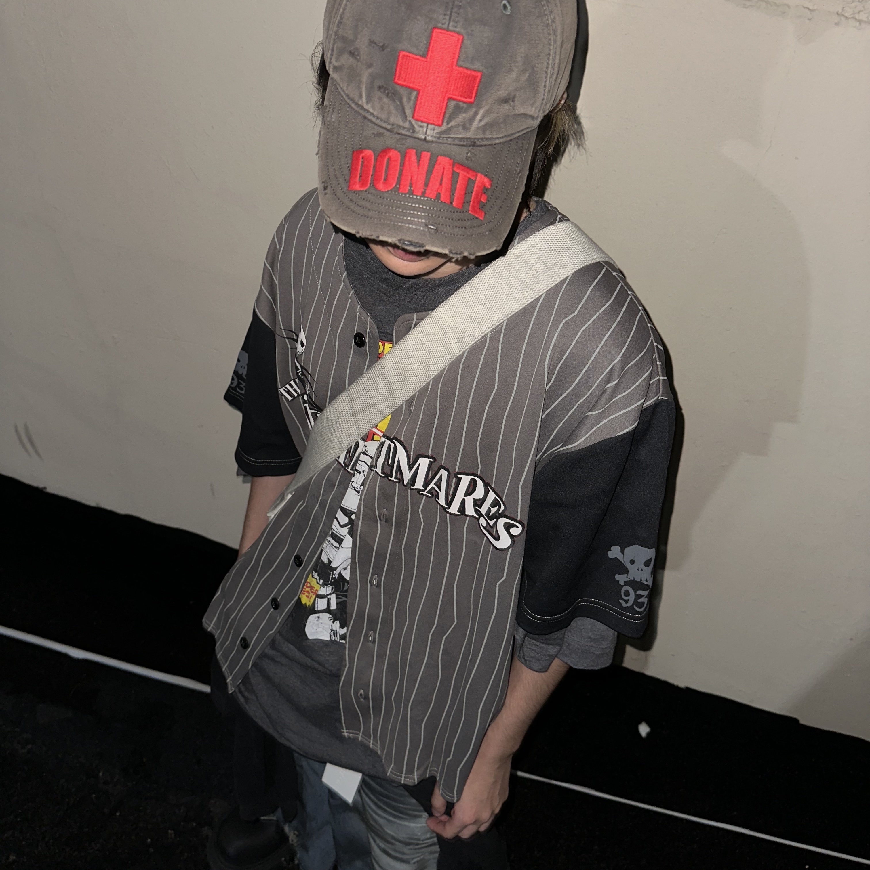 Project G/R Red Cross Donate Cap Washed Brown, Project G/R Furious Logo Applique Shopper Bag Grey - 10 Corso Como Exclusive 착용 스타일 - 4