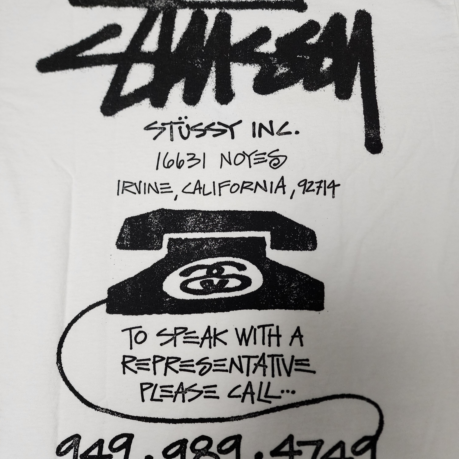 Stussy Old Phone Pigment Dyed T-Shirt Natural 착용 스타일