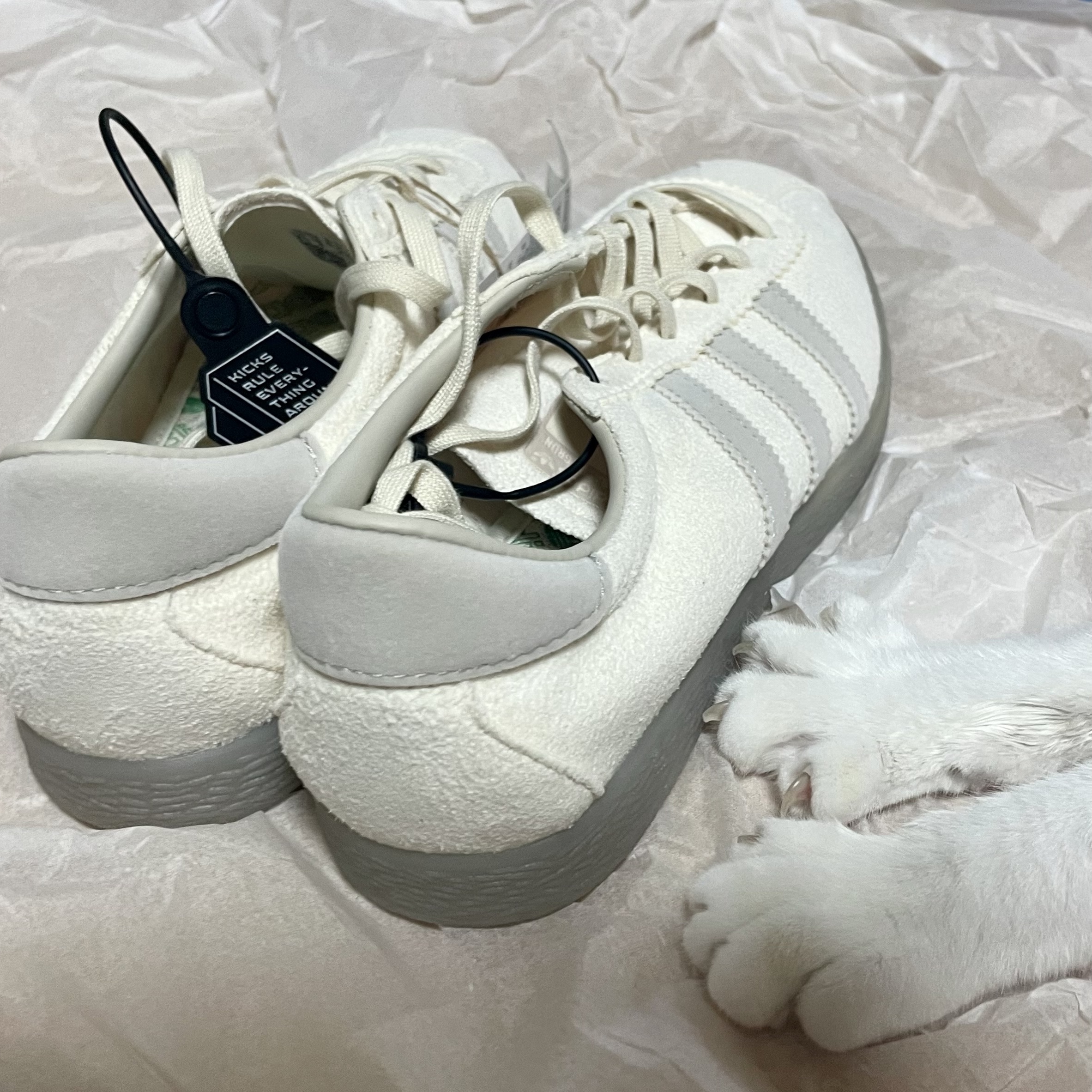 Adidas Tobacco Gruen Cream White Bliss 착용 스타일