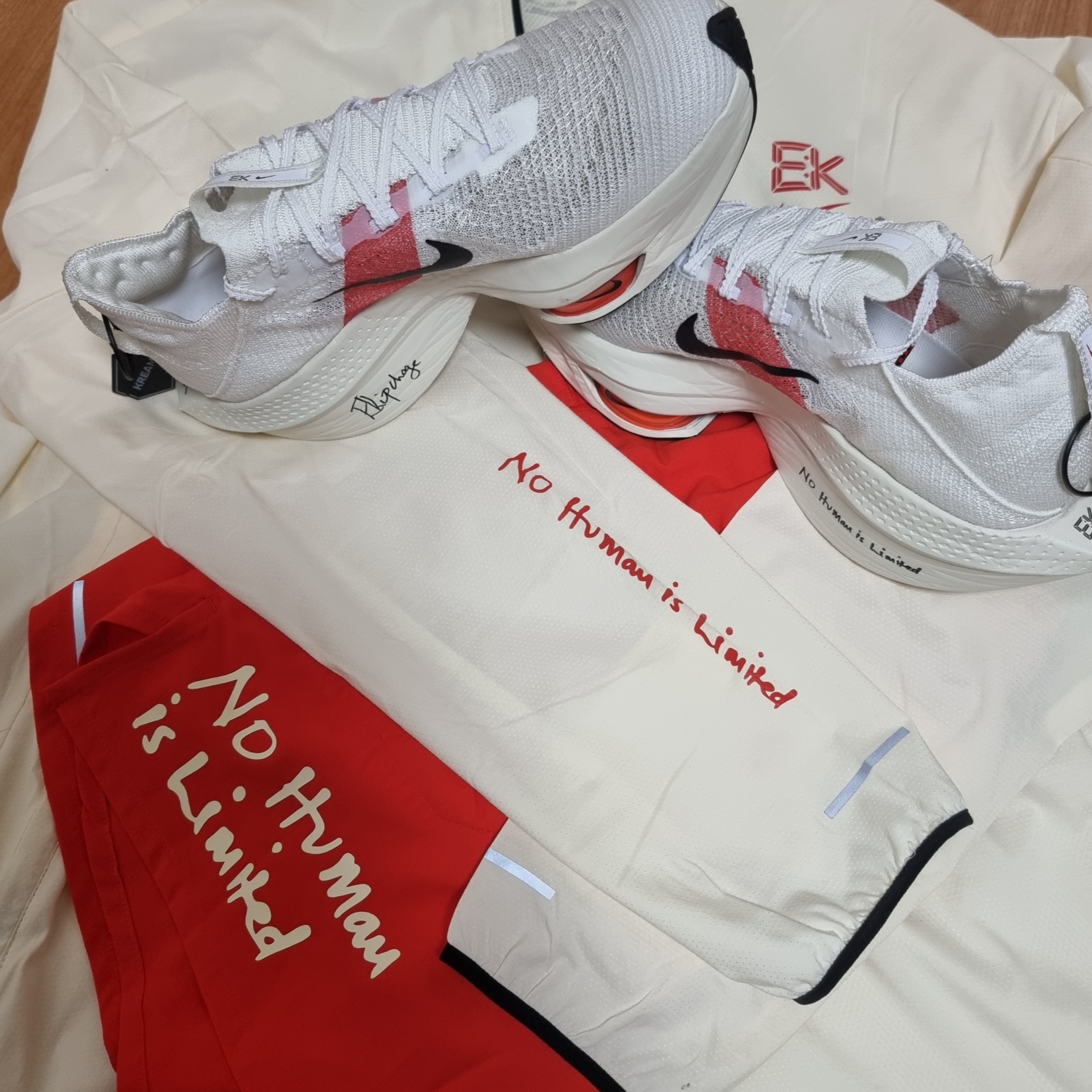 Nike Air Zoom Alphafly Next% 2 Eliud Kipchoge, Nike Dri-Fit Kipchoge Windrunner Coconut Milk Black Chile Red - Asia 착용 스타일 - 1