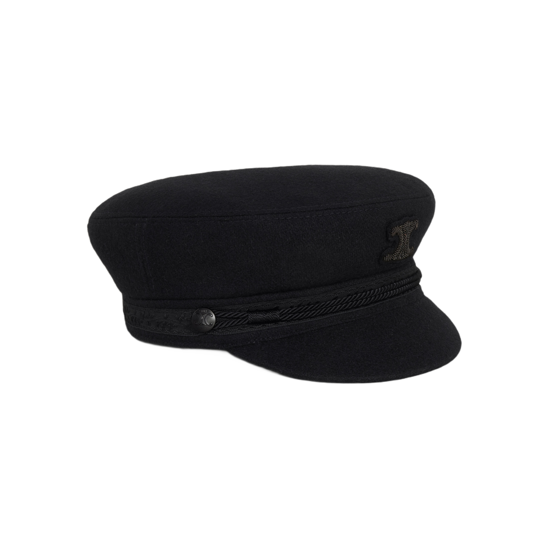 Celine Triomphe Sailor Cap in Wool Cloth Black 상세 이미지 2