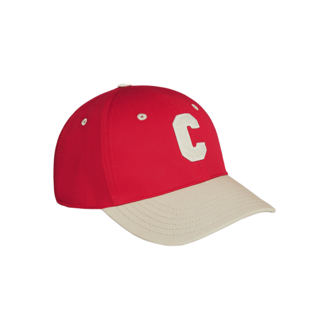 Celine Initial Baseball Cap in Cotton Red Beige 상세 이미지 2