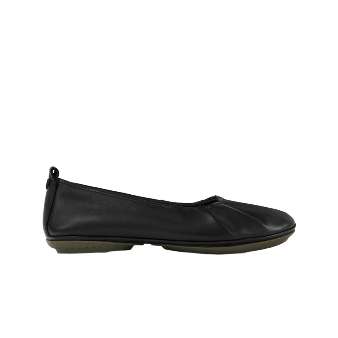 (W) 캠퍼 레더 발레리나 블랙((W) Camper Leather Ballerinas Black) - 1