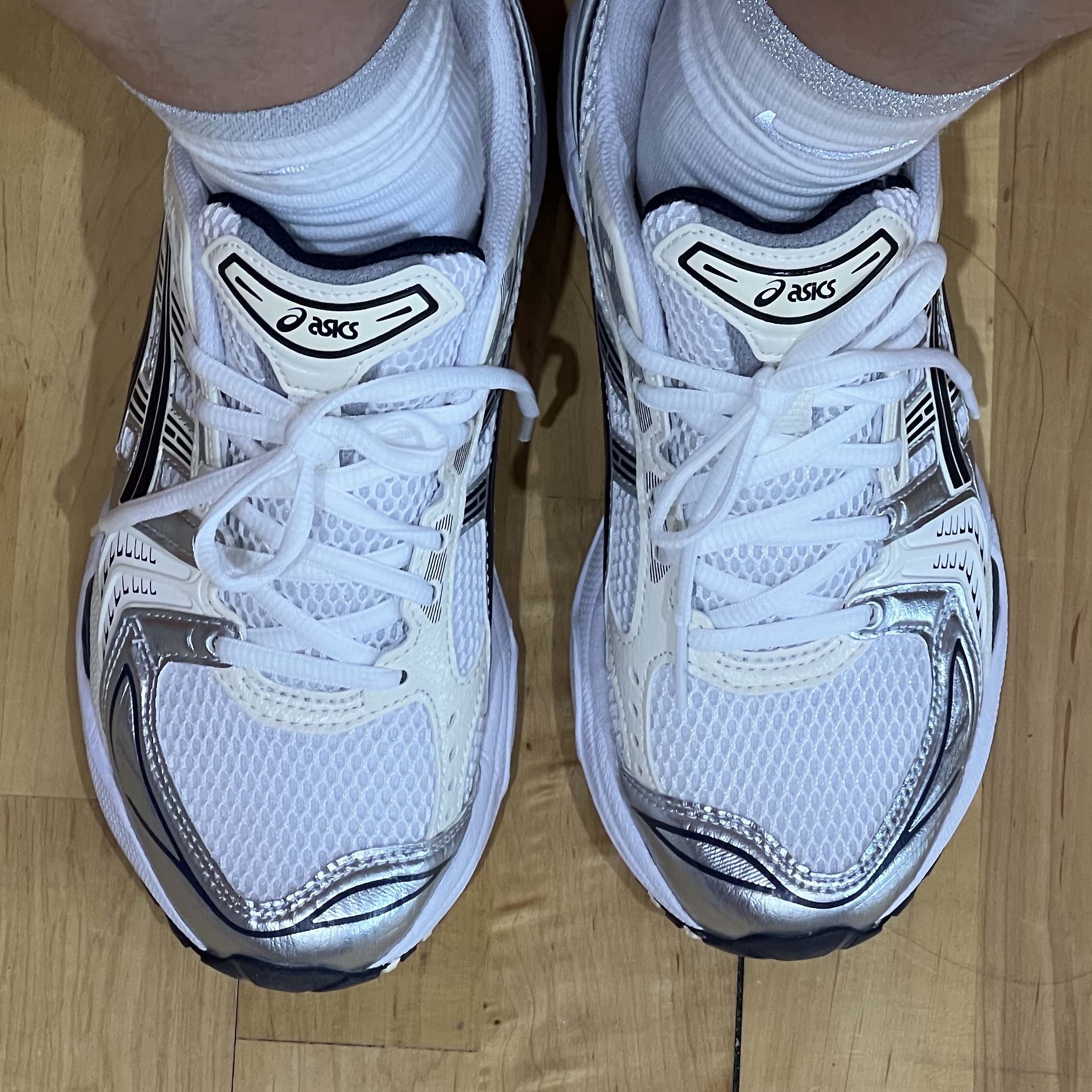 (W) Asics Gel-Kayano 14 White Midnight 착용 스타일 - 3