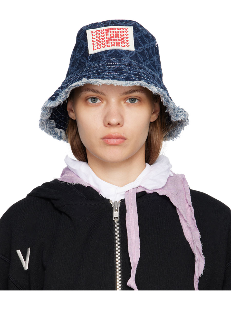Charles Jeffrey Loverboy Bucket Hat Etched Denim 착용 스타일 - 2
