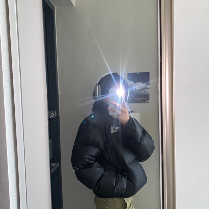 The North Face 1996 Eco Nuptse Jacket Black 착용 스타일