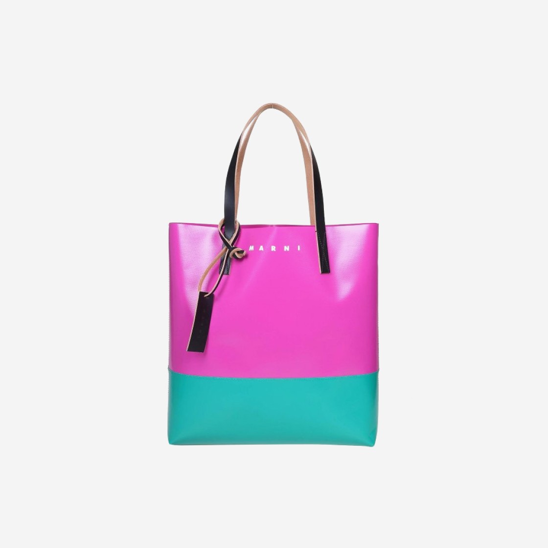 Marni North/South Shopping Bag Pink Green 상세 이미지 1