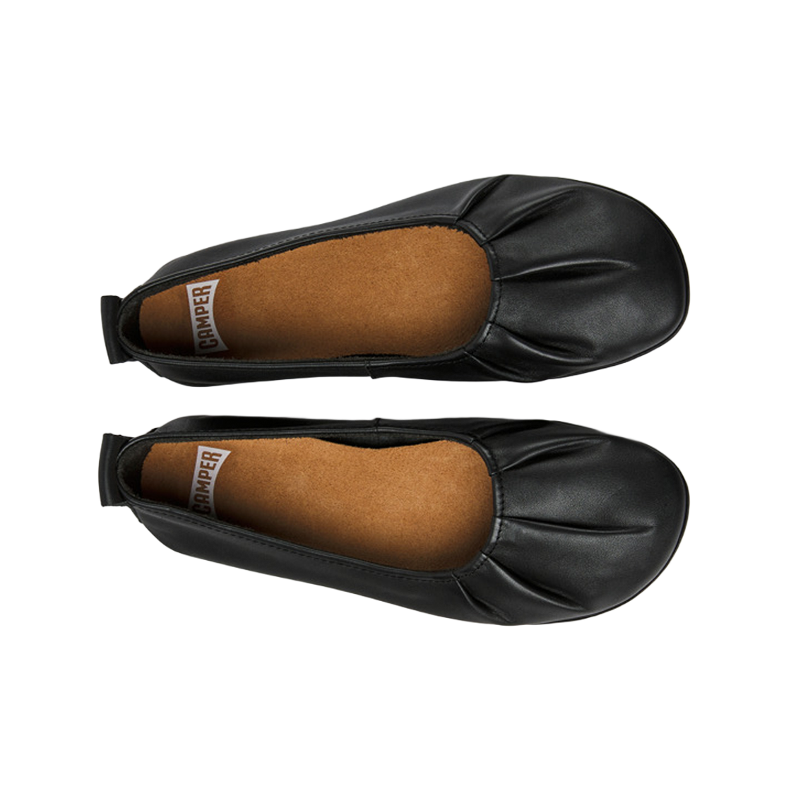 (W) 캠퍼 레더 발레리나 블랙((W) Camper Leather Ballerinas Black) - 2