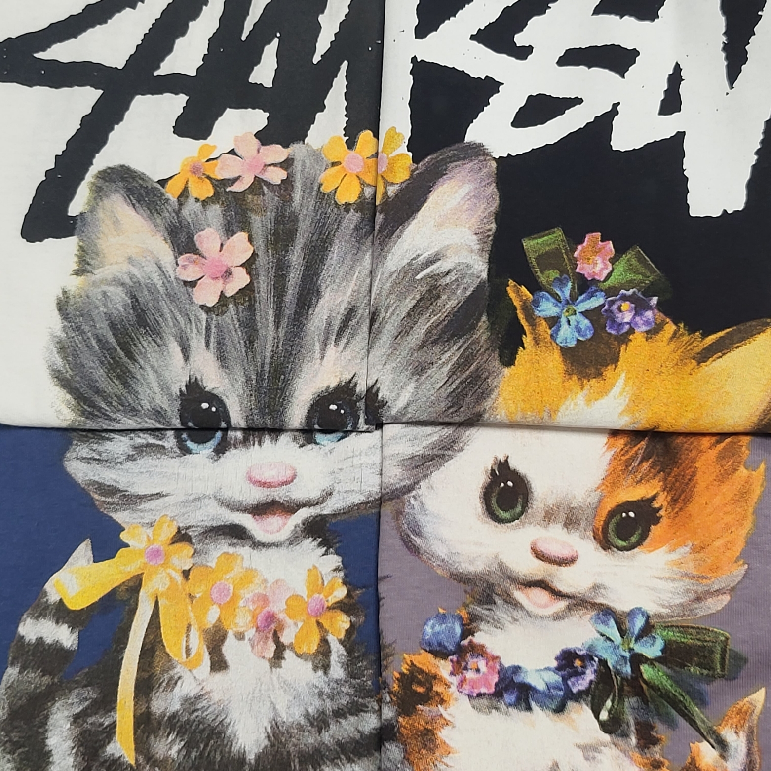 Stussy Kittens T-Shirt Black 착용 스타일 - 4