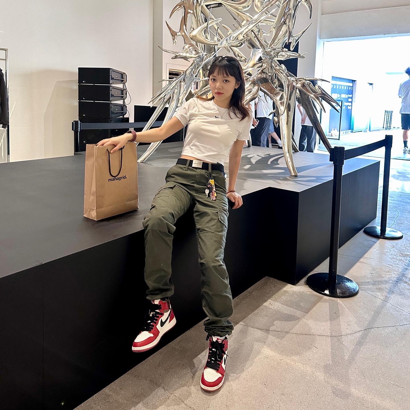 Jordan 1 Retro High OG Chicago 2022, Carhartt WIP Columbia Ripstop Regular Cargo Pant Cypress 착용 스타일