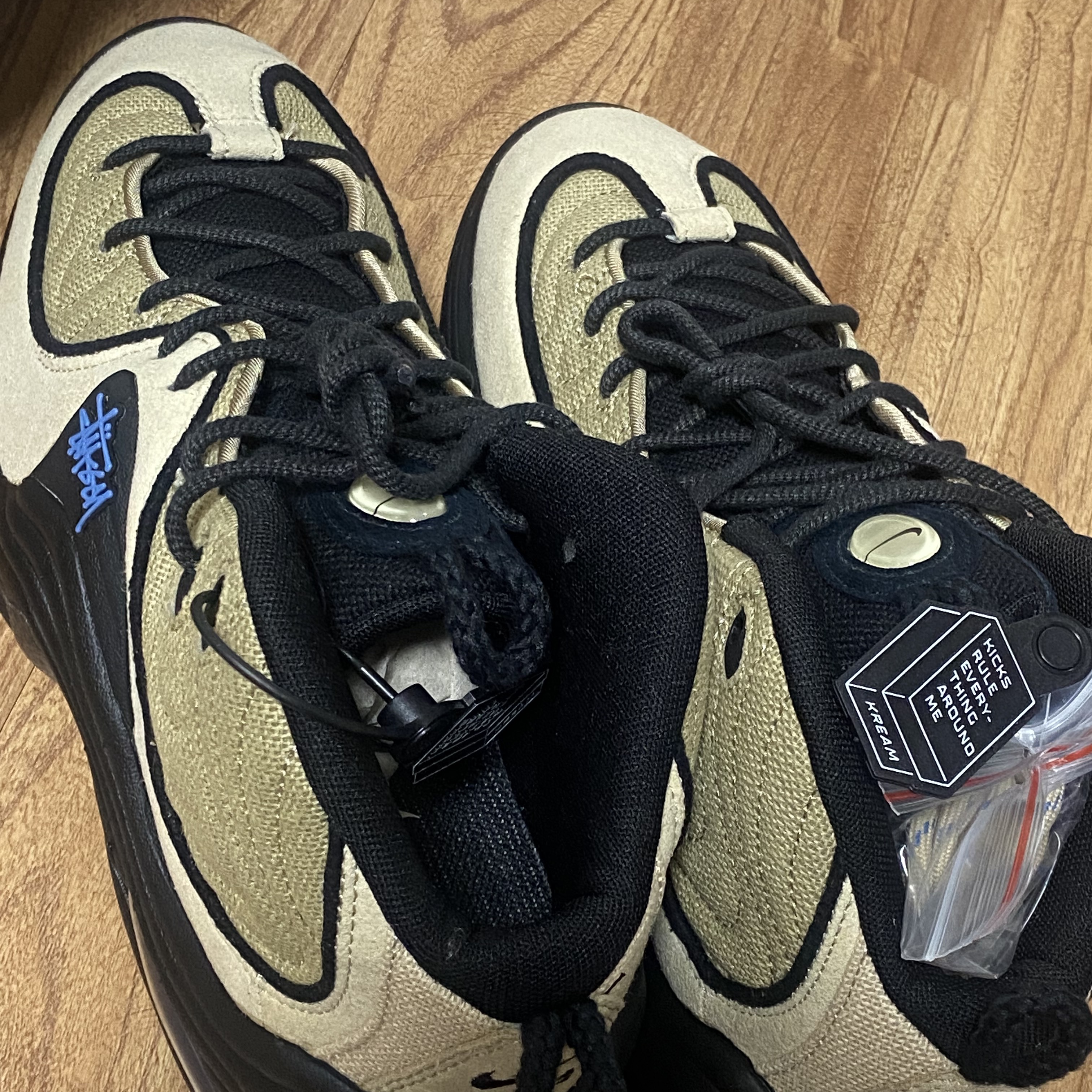 Nike x Stussy Air Penny II Rattan and Limestone 착용 스타일