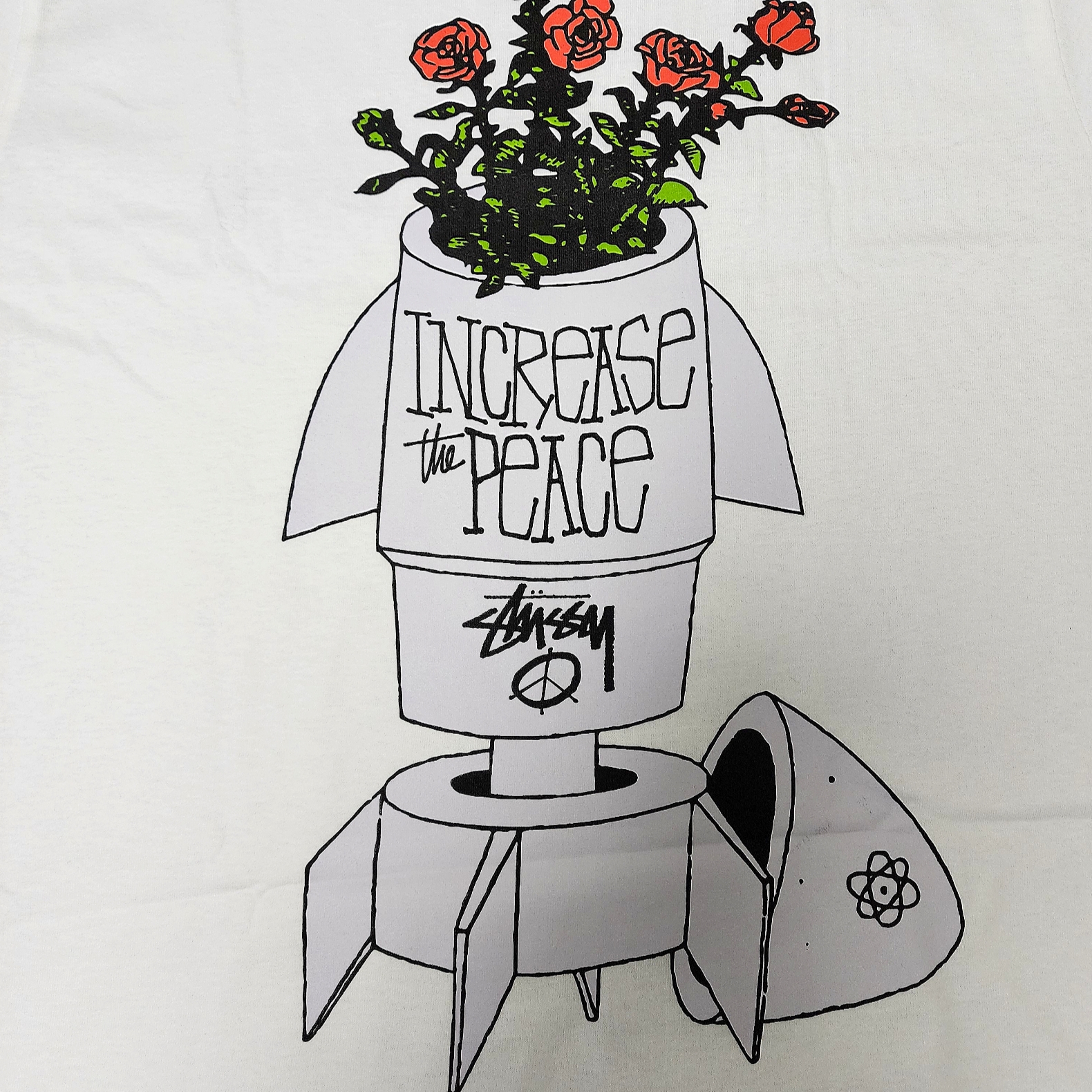 Stussy Flower Bomb T-Shirt White 착용 스타일
