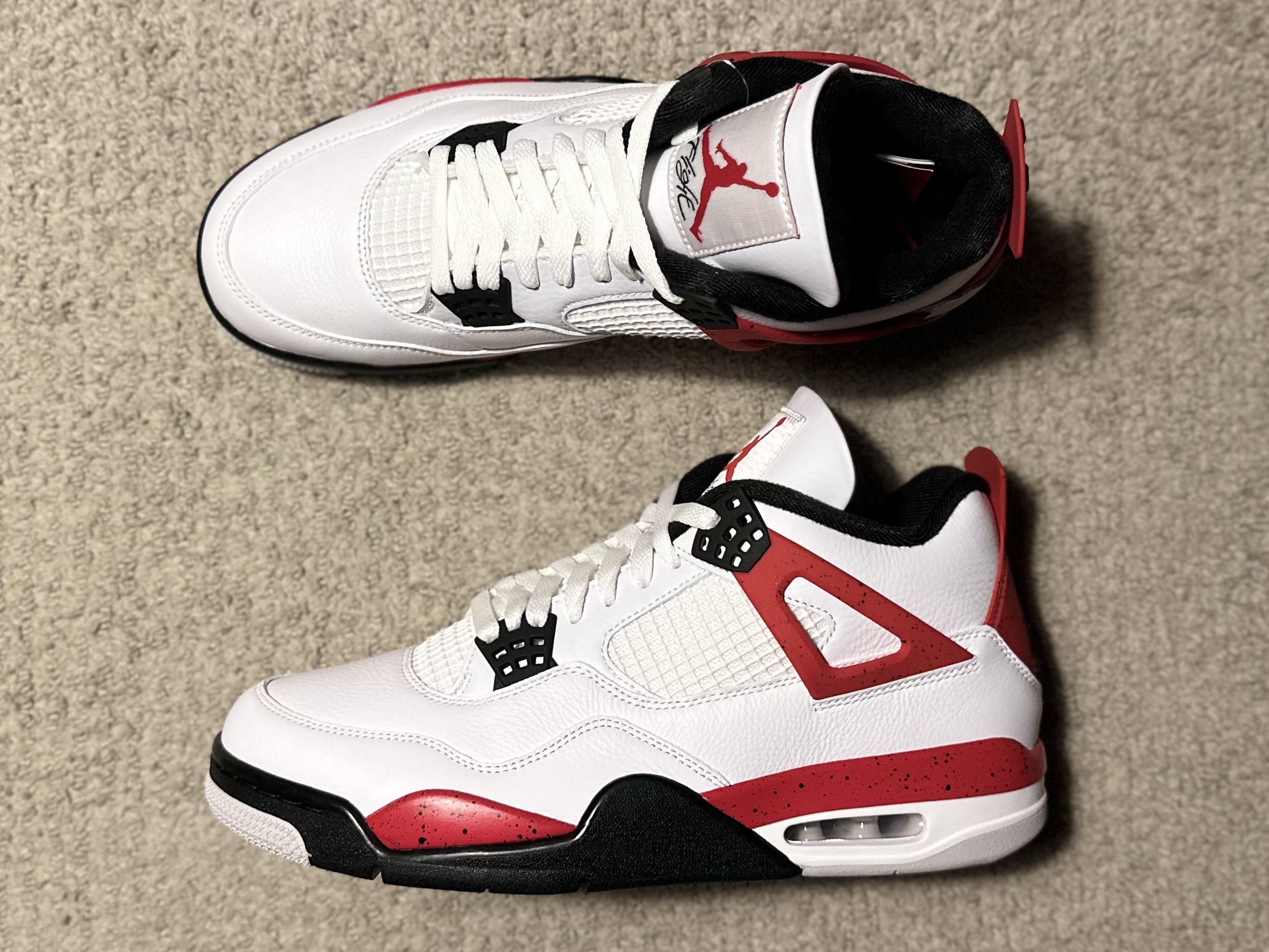 Jordan 4 Retro Red Cement, (GS) Jordan 4 Retro Outdoor Explorer 착용 스타일 - 2