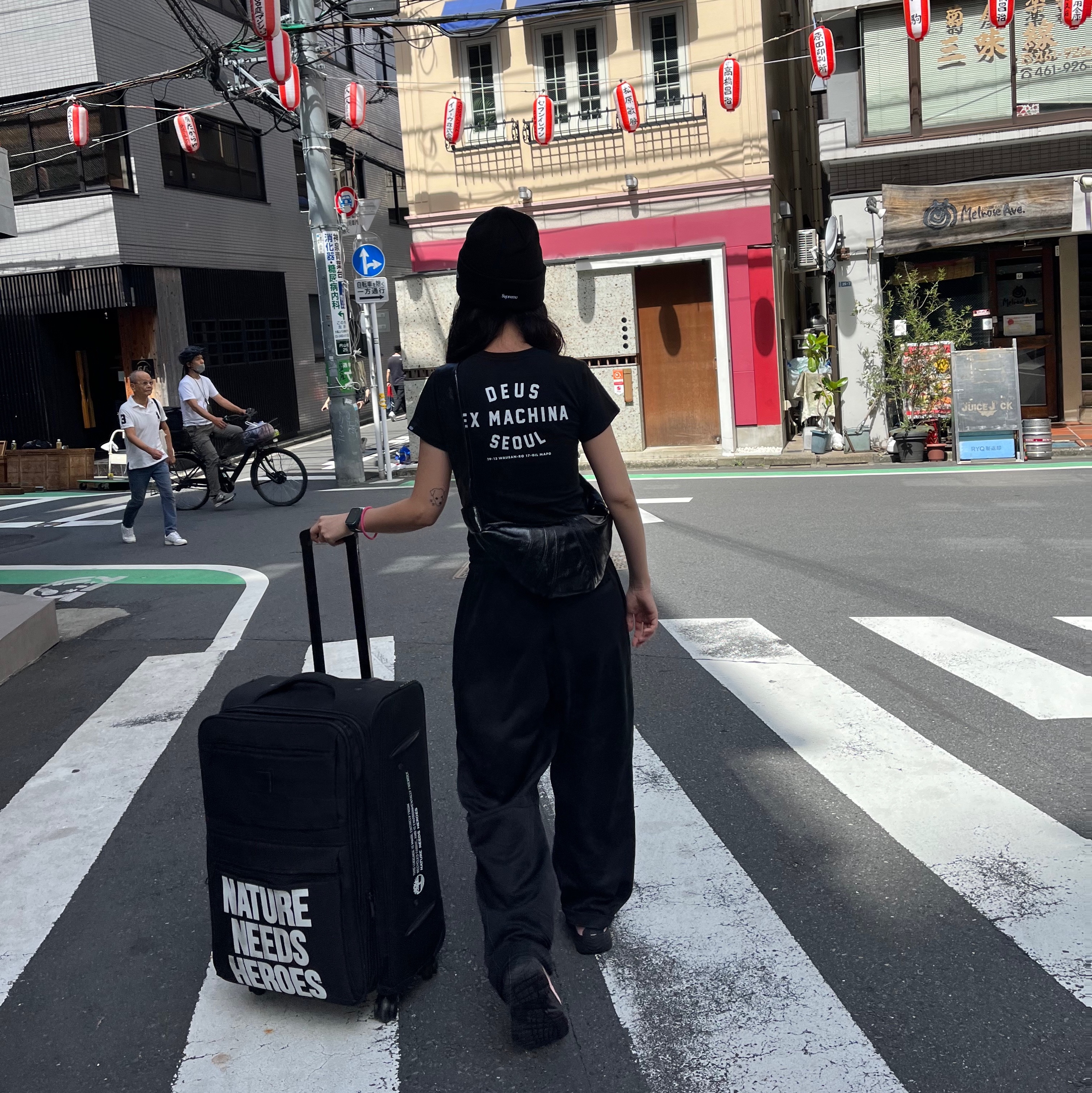 Supreme New Era S Logo Beanie Black - 23FW, (Kids) Deus Ex Machina College Seoul T-Shirt Black 착용 스타일 - 2