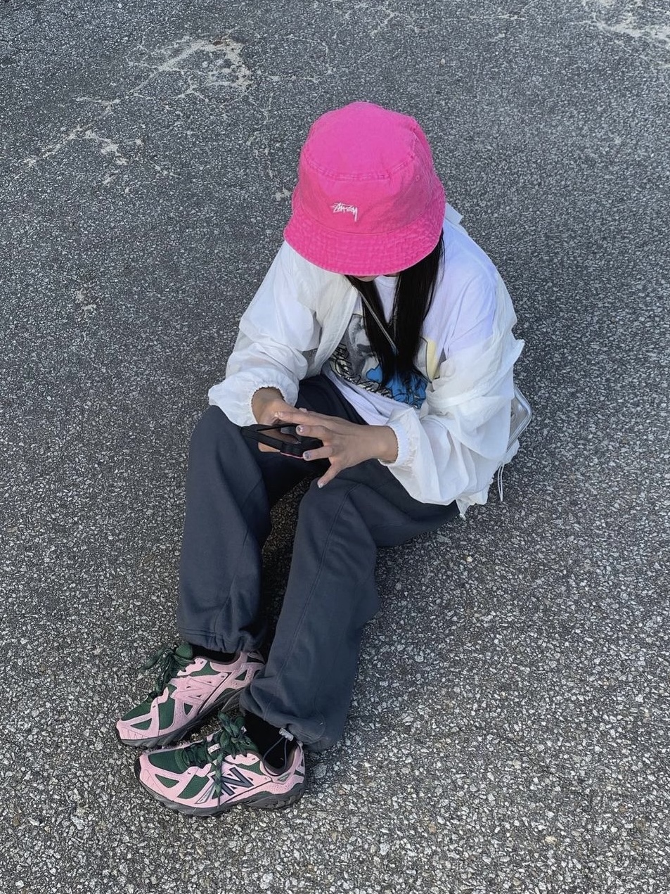 New Balance ML610T Pink Moon - D Standard, Stussy Washed Stock Bucket Hat Magenta 착용 스타일