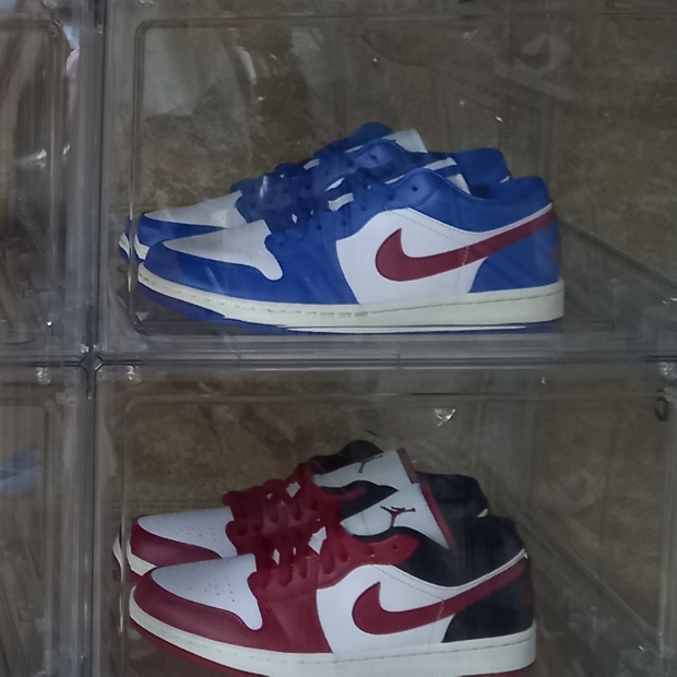 (W) Jordan 1 Low Sport Blue Gym Red 착용 스타일