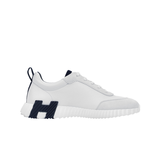 Hermes Bouncing Sneakers Calfskin Suede Goatskin & Blanc