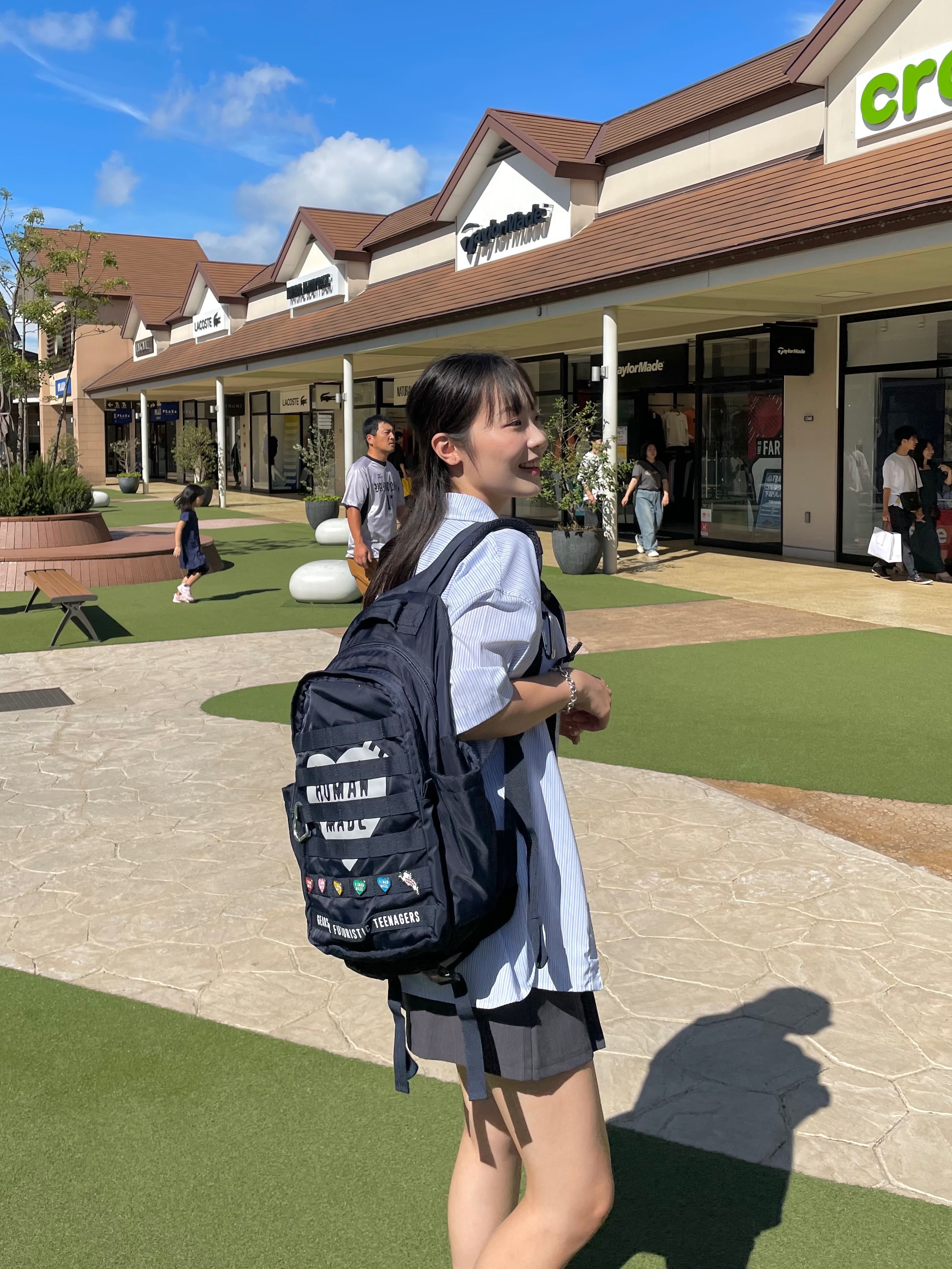 Human Made Military Backpack Navy, Human Made Heart Pin Pink 착용 스타일