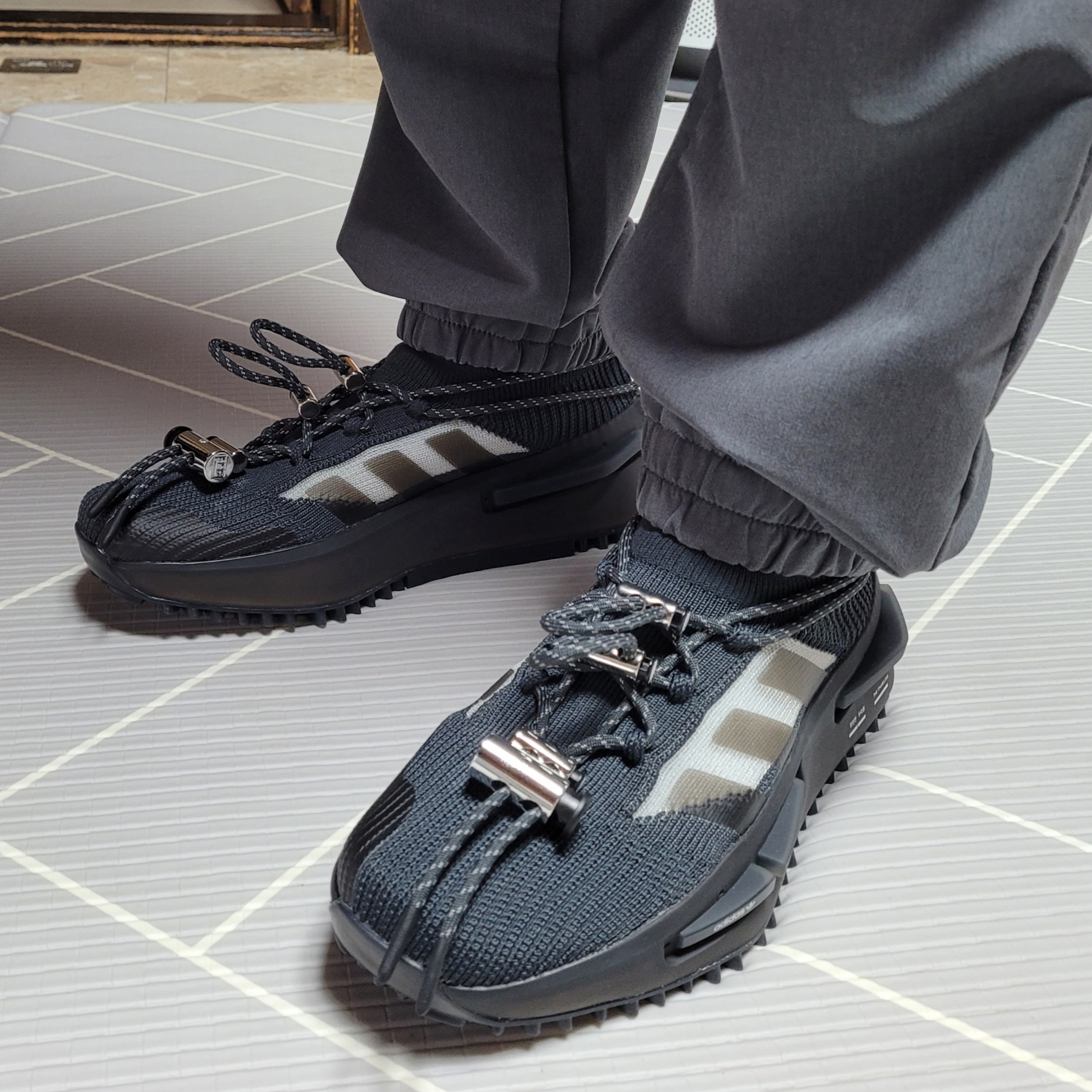 Adidas x Bajowoo NMD S1 Carbon Core Black 착용 스타일