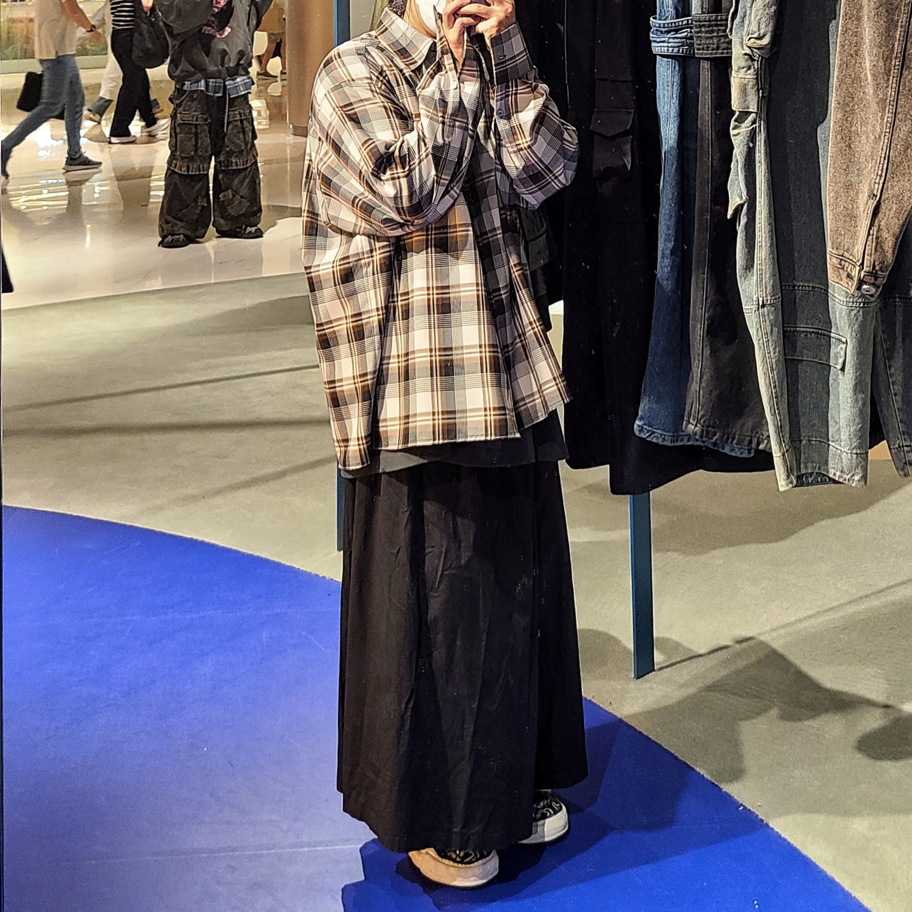 Ourpas 081 Check Shirt Brown Check 착용 스타일
