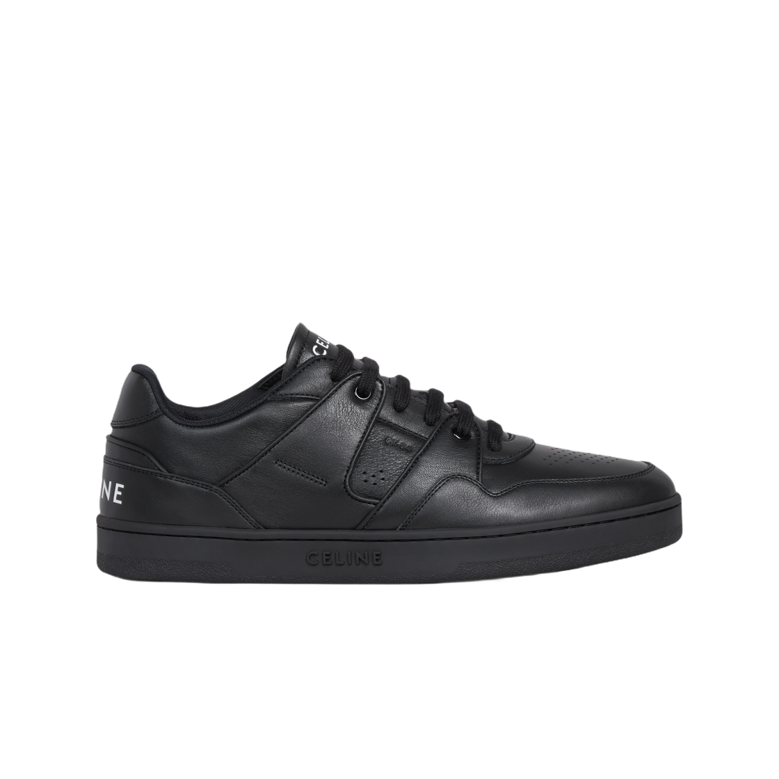 Celine CT-04 Celine Trainer Low Lace-Up Sneakers in Calfskin Black Black 상세 이미지 1