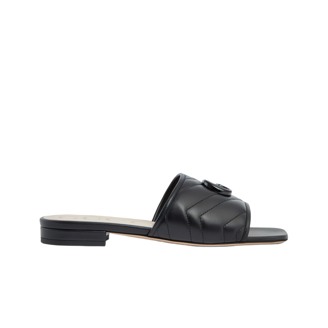 (W) 구찌 더블 G 슬라이드 블랙 레더((W) Gucci Double G Slide Black Leather) - 1