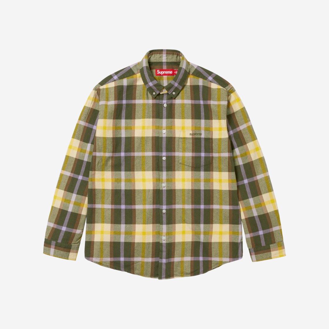 Supreme Plaid Flannel Shirt Green - 23FW 상세 이미지 1