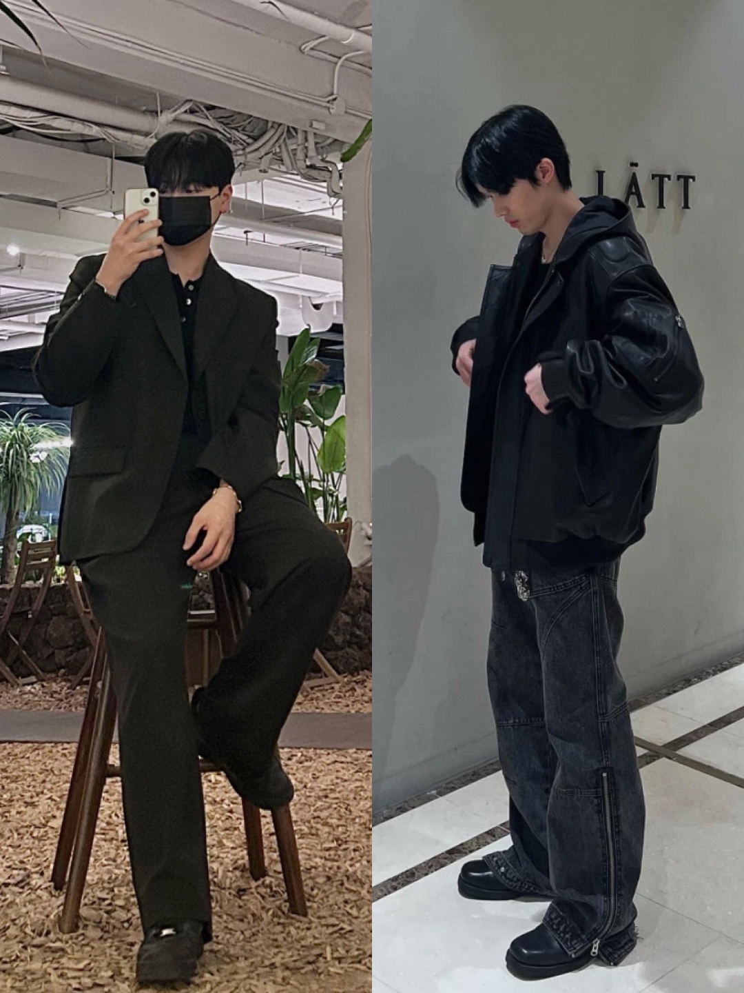 Zara x Ader Error Oversize Blazer Black, Nike Air Force 1 '07 Low Triple Black 착용 스타일 - 2