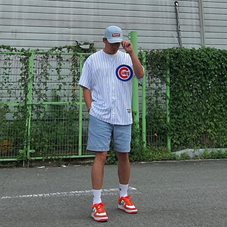 Nike Air Force 1 '07 LV8 Athletic Club Rush Orange Washed Teal, Supreme Denim Camp Cap Washed Blue - 22FW 착용 스타일 - 2
