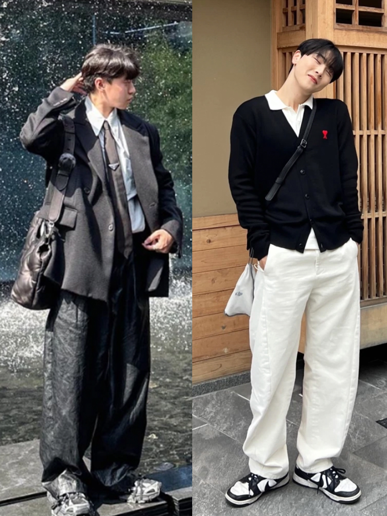 Prada Chocolate Brushed Leather Loafers Black, Our Legacy Belt 2cm Leather Black 착용 스타일 - 3