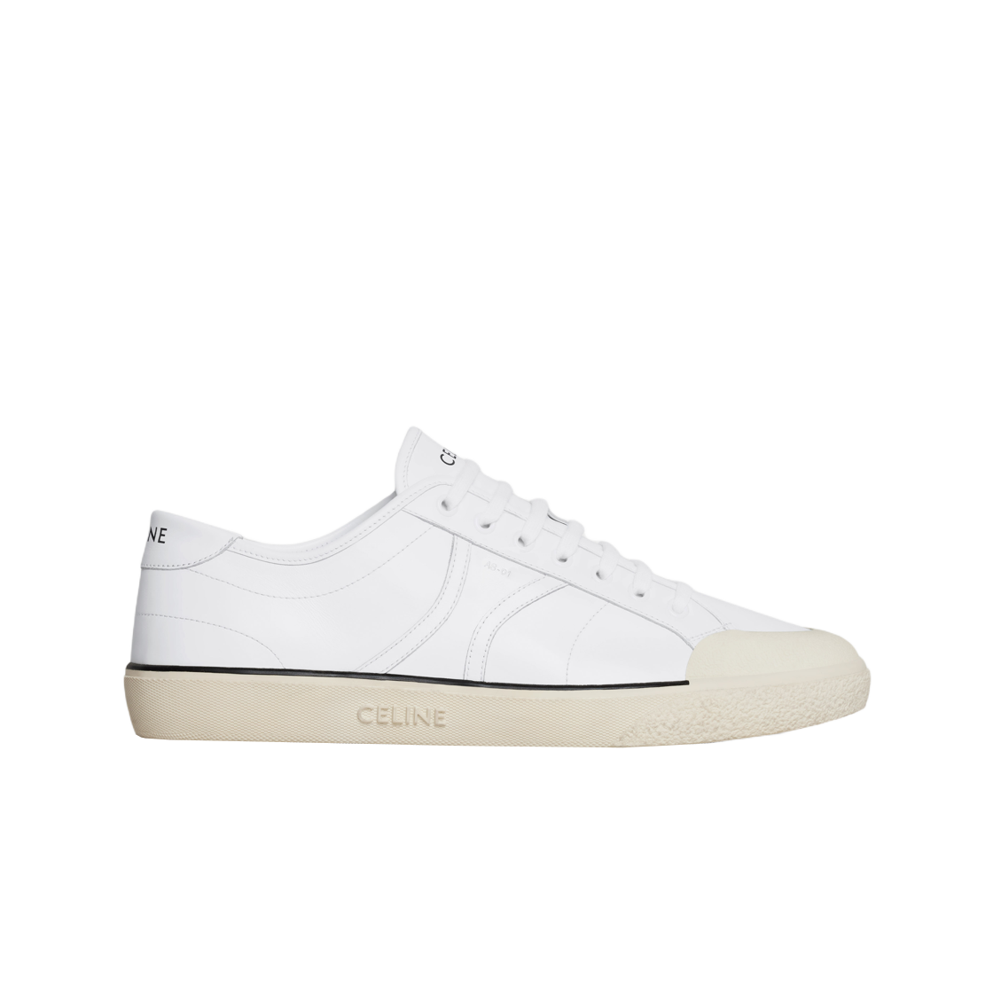 셀린느 AS-01 로우 레이스업 알란 스니커즈 카프스킨 옵틱 화이트(Celine AS-01 Low Lace-Up Alan Sneakers in Calfskin Optic White)