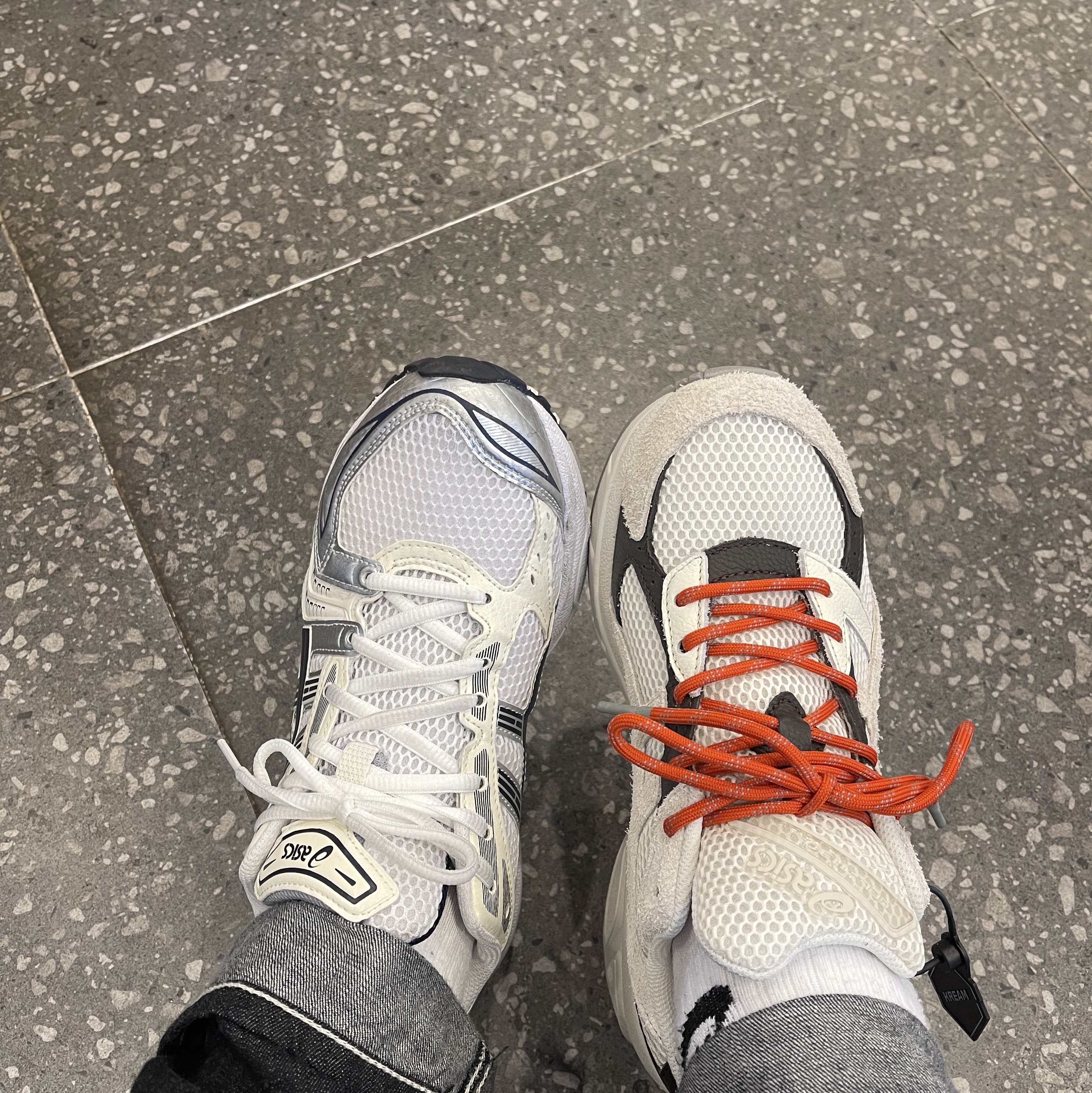 Asics x Hal Studios Gel-1130 MK-III Glacier, (W) Asics Gel-Kayano 14 White Midnight 착용 스타일 - 1