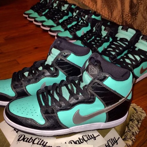Nike x Diamond Supply Co. SB Dunk Low Tiffany, Nike x Diamond Supply Co. SB Dunk High Tiffany 착용 스타일 - 4