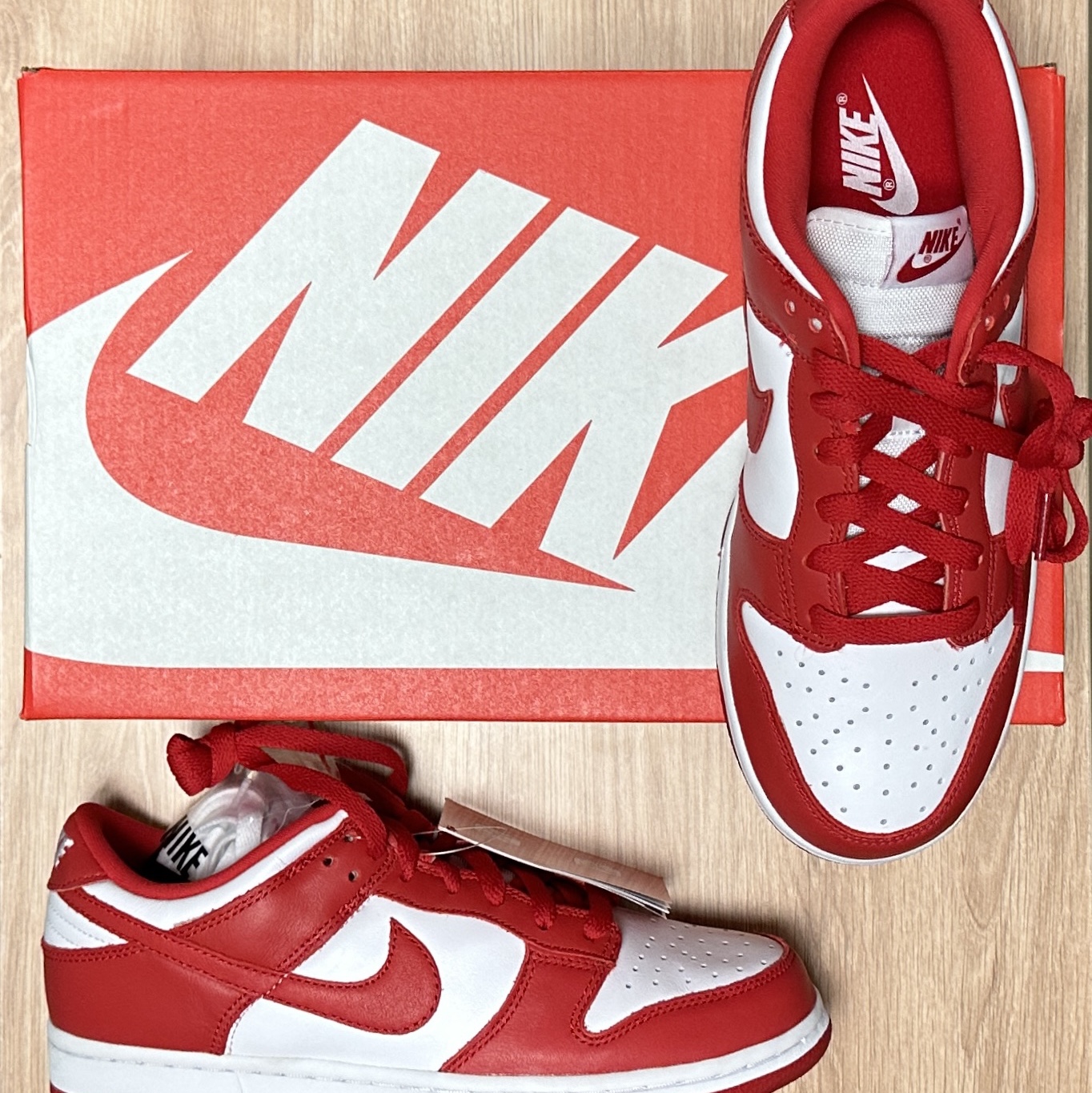 Nike Dunk Low SP White and University Red 2023 착용 스타일