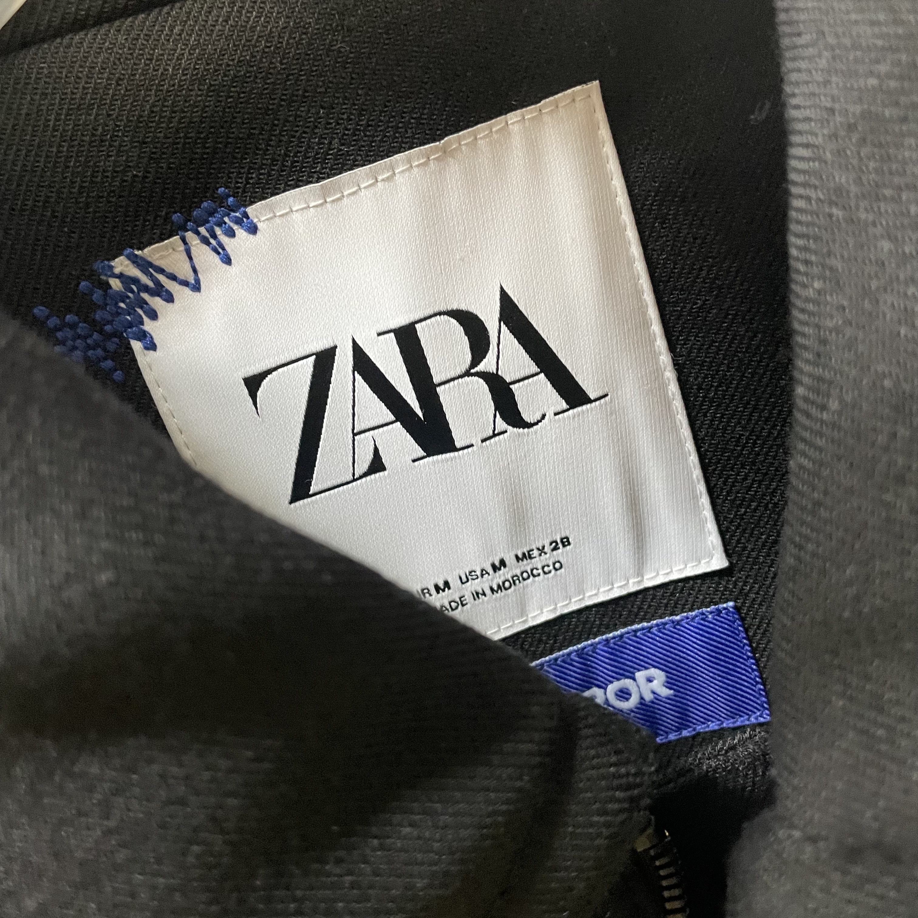 Zara x Ader Error Oversize Collar Bomber Jacket Black 착용 스타일 - 1