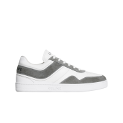 Celine Trainer Low Lace-Up Sneakers in Suede Calfskin Calfskin Grey Optic White