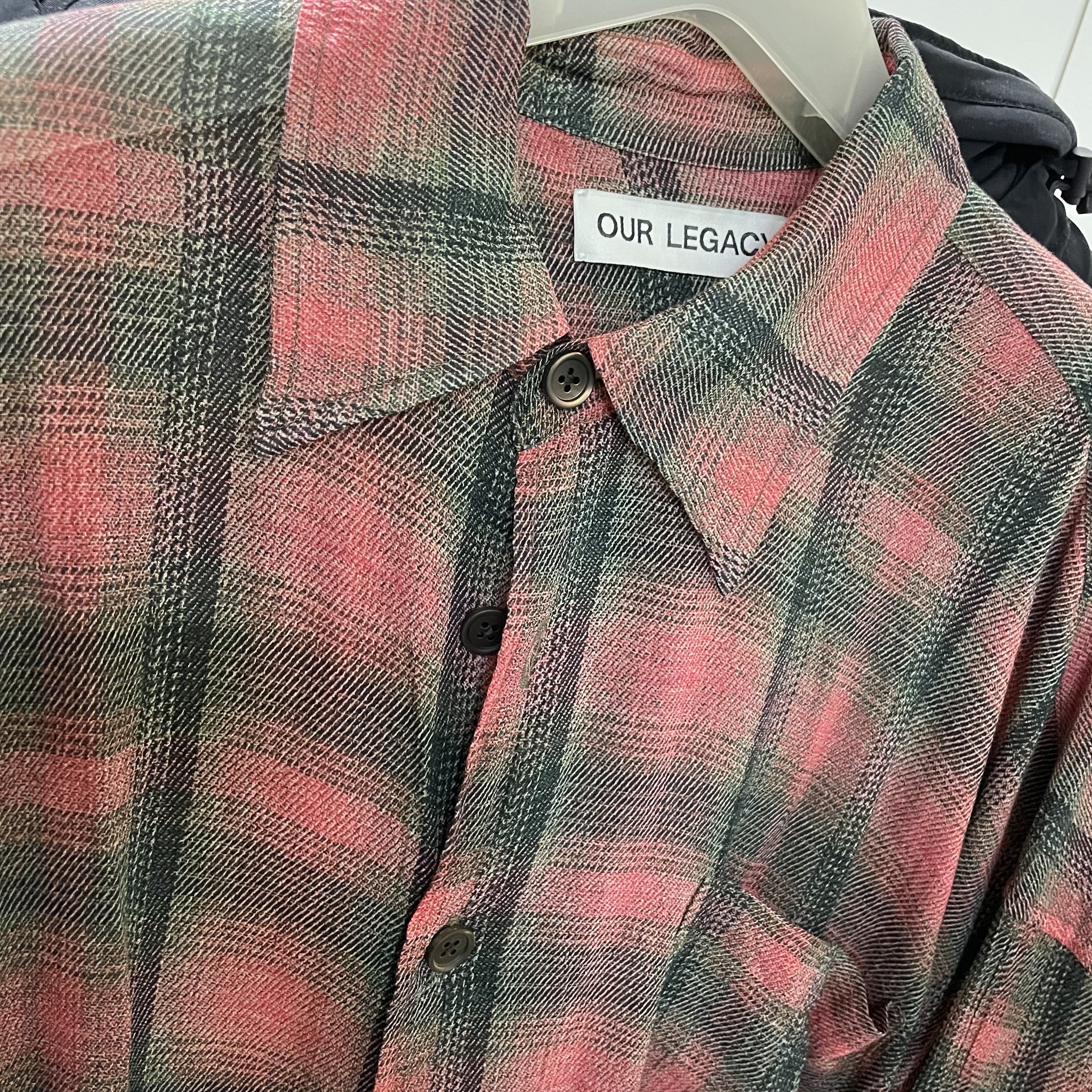 Our Legacy Borrowed Shirt Big Lumbercheck Print 착용 스타일 - 2
